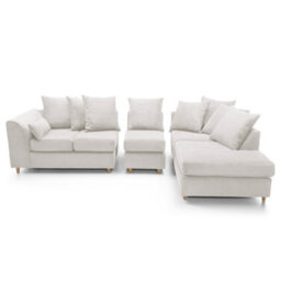 Abakus Direct Jumbo Large White Cord Right Facing Corner Sofa For Living Room With Thick Luxury Deep Filled Cushioning - thumbnail 7