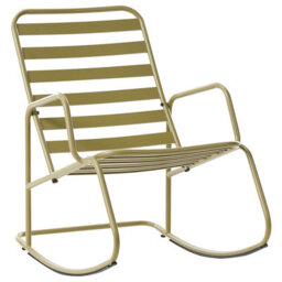 Beliani Garden Rocking Chair Turi Metal Olive Green - thumbnail 1