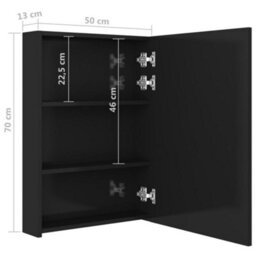 Berkfield Led Bathroom Mirror Cabinet Shining Black 50X13X70 Cm - thumbnail 8