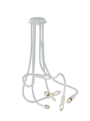 Luminosa Lighting Luminosa Lover 6 Light Multi Arm Semi Flush Ceiling Light White 100X120Cm - image 1