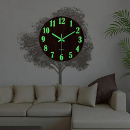 "12"" Wooden Luminous Wall Clock Battery Quartz" - thumbnail 4