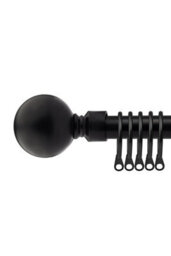 16-19mm Sphere Extendable  Metal Curtain Pole Set Black 160-300Cm