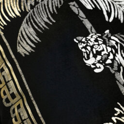 Laurence Llewelyn-Bowen Tiger Tiger Opulent Foil Printed Luxury Black Velvet Filled Cushion - thumbnail 3