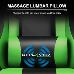 Gtplayer Gaming Chair, Massage Computer Chairs With Footrest For Adults, Ergonomic High Back Height Adjustable Chair, Green - thumbnail 5