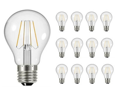 12 Pack Gls 6W (60W) Led Filament, Clear E27, Edison Bulbs, Warm White 2700K, 600 Lumens, For Pendants, Wall Lights & Lamps - image 1