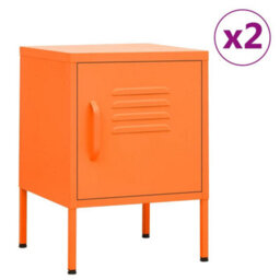 Berkfield Nightstands 2 Pcs Orange 35X35X51 Cm Steel - thumbnail 1