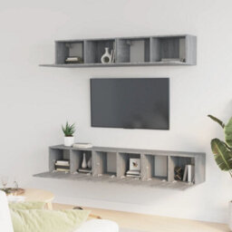 Berkfield Classic 5 Piece Tv Cabinet Set Grey Sonoma Engineered Wood - thumbnail 3