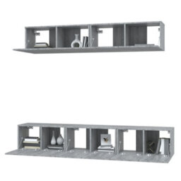Berkfield Classic 5 Piece Tv Cabinet Set Grey Sonoma Engineered Wood - thumbnail 4