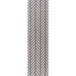 The Rugs Loft Dark Grey And Ivory Herringbone Living Room Area Rug And Runners Soft Pile - thumbnail 9