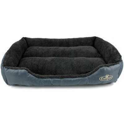 Actiaspet X-Large Grey Dog Bed Cat Washable Soft Faux Fur Fleece Cushion Pet Puppy Basket - image 1