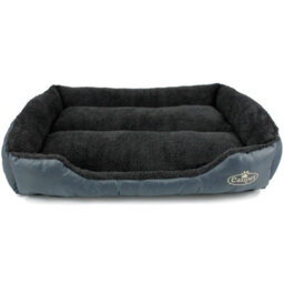 Actiaspet X-Large Grey Dog Bed Cat Washable Soft Faux Fur Fleece Cushion Pet Puppy Basket