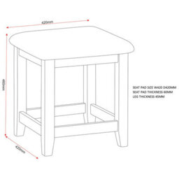 Seconique Windsor Dressing Table Stool Natural Oak ( Fully  Assembled ) - thumbnail 3