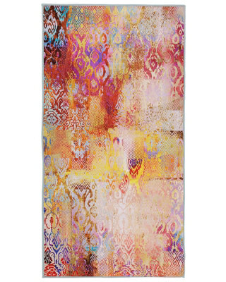 Beliani Multicolour Abstract Area Rug 80 X 150 Cm Polyester With Anti-Slip Rubber Backing - image 1