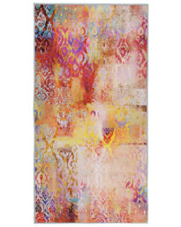 Beliani Multicolour Abstract Area Rug 80 X 150 Cm Polyester With Anti-Slip Rubber Backing - thumbnail 1