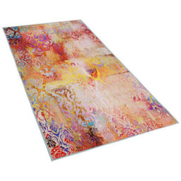 Beliani Multicolour Abstract Area Rug 80 X 150 Cm Polyester With Anti-Slip Rubber Backing - thumbnail 3