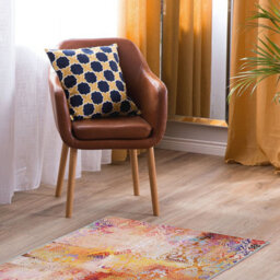 Beliani Multicolour Abstract Area Rug 80 X 150 Cm Polyester With Anti-Slip Rubber Backing - thumbnail 2