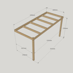 Rutland County Garden Furniture Wall Mounted Box Pergola - Wood - L180 X W240 X H270 Cm - Rustic Brown - thumbnail 4