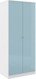 Seconique Denver 2 Door Wardrobe Blue Gloss Metal Hinges And Handles