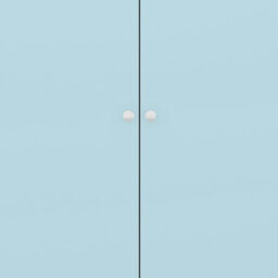 Seconique Denver 2 Door Wardrobe Blue Gloss Metal Hinges And Handles - thumbnail 7