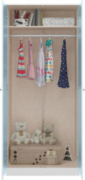 Seconique Denver 2 Door Wardrobe Blue Gloss Metal Hinges And Handles - thumbnail 4