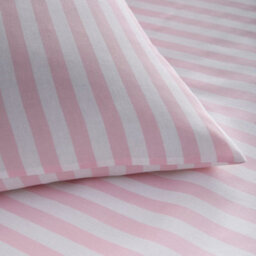 Portfolio Home Pencil Stripe Geometric Pink Double Soft Easy Care Bed Linen Bedding Duvet Cover Quilt Set With Pillow Case - thumbnail 2