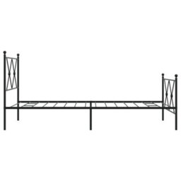 Berkfield Metal Bed Frame Without Mattress With Footboard Black 90X190Cm - thumbnail 5