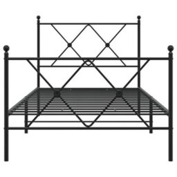 Berkfield Metal Bed Frame Without Mattress With Footboard Black 90X190Cm - thumbnail 4