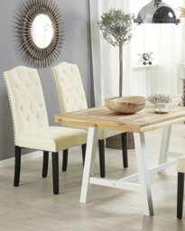 Beliani Set Of 2 Dining Chairs Shirley Fabric Light Beige - thumbnail 2