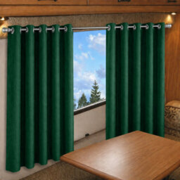 Oxford Homeware Eyelet Velvet Curtains Emerald Green Fully Lined Blackout Thermal Insulated Eyelet Curtains Pair (W)117Cmx(L)137Cm - thumbnail 8