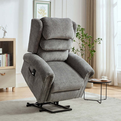 More4Homes Belvoir Grey Fabric Single Motor Mobility Rise Recliner Chair - image 1