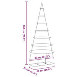 Berkfield Metal Christmas Tree For Decoration Black 180 Cm - thumbnail 7