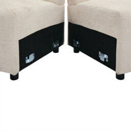 "Abrihome 80"" Sectional Sofa Couch With Removable Storage Ottoman, L-Shaped Sofa With 2 Pillows, Beige" - thumbnail 7