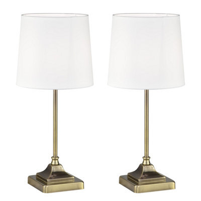 First Choice Lighting Set Of 2 Aldersley Antique Brass Lamps - image 1