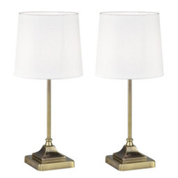 First Choice Lighting Set Of 2 Aldersley Antique Brass Lamps - thumbnail 1