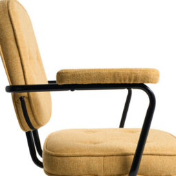 Beliani Desk Chair Pawnee Fabric Yellow - thumbnail 6