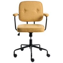 Beliani Desk Chair Pawnee Fabric Yellow - thumbnail 4
