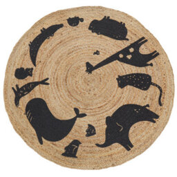 Beliani Kids Rug Earth Beige 120 Cm Jute - thumbnail 1