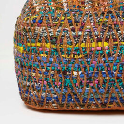 Homescapes Multicolour Chindi Design Bean Filled Pouffe Large 60 X 60 X 30 Cm - thumbnail 4