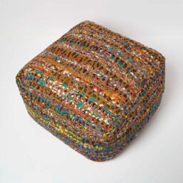 Homescapes Multicolour Chindi Design Bean Filled Pouffe Large 60 X 60 X 30 Cm - thumbnail 3
