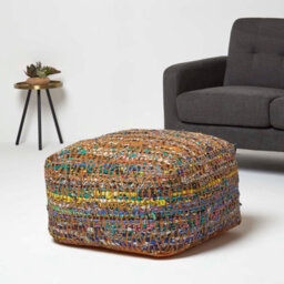 Homescapes Multicolour Chindi Design Bean Filled Pouffe Large 60 X 60 X 30 Cm - thumbnail 2