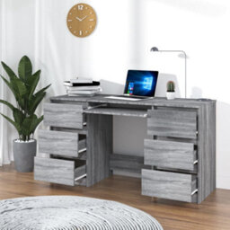 Berkfield Writing Desk Grey Sonoma 140X50X77 Cm Engineered Wood - thumbnail 7