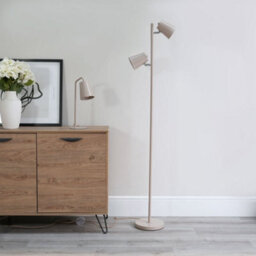 Valuelights Bibi Natural Metal 2 Way Standing Floor Lamp For Living Room Office Reading Light - thumbnail 3