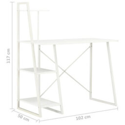 Berkfield Desk With Shelving Unit White 102X50X117 Cm - thumbnail 7