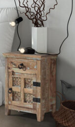 Buttercup Farm Arrival Bedside Table Right (Ara-208-R) - Mango Wood - L33 X W51 X H71 Cm - Distress Finish