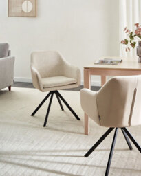 Beliani Set Of 2 Dining Chairs Lithia Boucle Light Beige - thumbnail 2