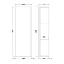 Dezine Yukon 400mm Satin Blue Tall Cupboard - thumbnail 3