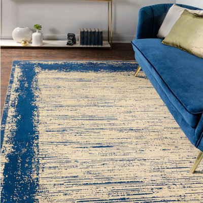 Twilight Gold Abstract Modern Bordered Rug For Living Room And Bedroom-160Cm X 230Cm - image 1