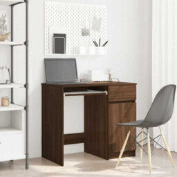Berkfield Desk Brown Oak 86X49X76 Cm Engineered Wood - thumbnail 1
