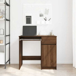 Berkfield Desk Brown Oak 86X49X76 Cm Engineered Wood - thumbnail 3