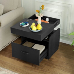 Nightstand Bedside Table With Drawer & Sliding Top Storage - thumbnail 5